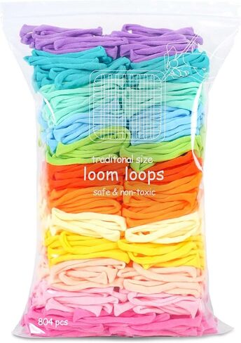 Disracker 804 PCS Potholder Loops, Stretchy Nylon Weaving Loom Loops Refill, Fits 7" Traditional & 10" PRO Looms, 12 Pastel Macaron Colors DIY Craft Kit for Kids & Adults in Kuwait