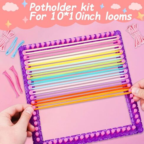 Disracker 804 PCS Potholder Loops, Stretchy Nylon Weaving Loom Loops Refill, Fits 7" Traditional & 10" PRO Looms, 12 Pastel Macaron Colors DIY Craft Kit for Kids & Adults in Kuwait