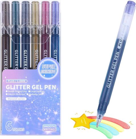 KEMYR Glitter Effect Gel Pens, 72 Colors Sparkle Colored Gel Markers for Adult Coloring Books, Metallic Glitter Pens for Drawing, Scrapbooking, Writing, Doodling in Saudi Arabia