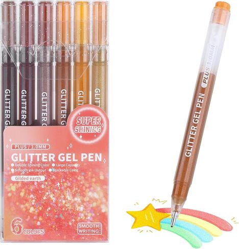 KEMYR Glitter Effect Gel Pens, 72 Colors Sparkle Colored Gel Markers for Adult Coloring Books, Metallic Glitter Pens for Drawing, Scrapbooking, Writing, Doodling in Saudi Arabia