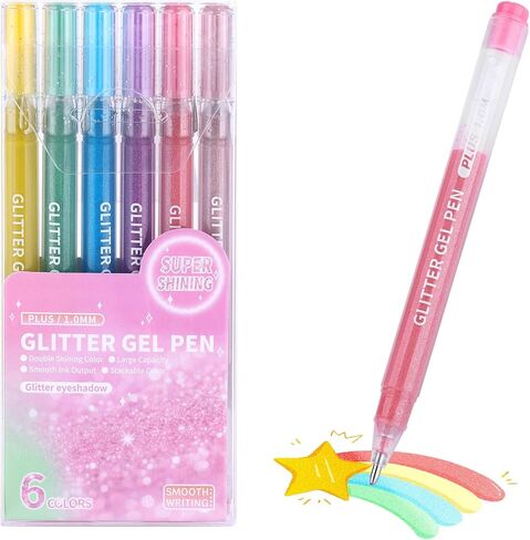 KEMYR Glitter Effect Gel Pens, 72 Colors Sparkle Colored Gel Markers for Adult Coloring Books, Metallic Glitter Pens for Drawing, Scrapbooking, Writing, Doodling in Saudi Arabia