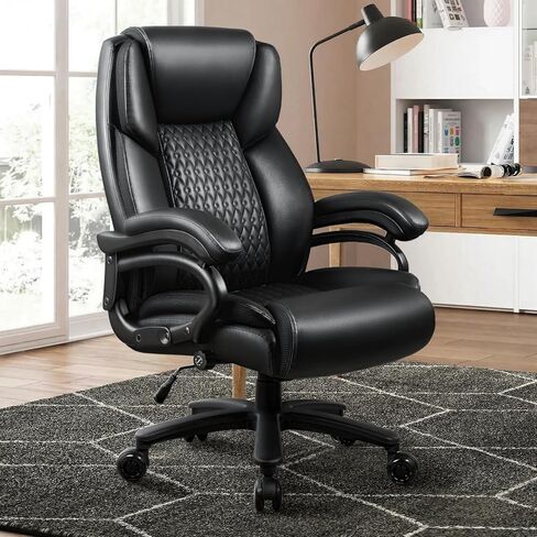 VITESSE 600lbs Heavy Duty Office Chair for Low Back Pain Relief, Big and Tall Office Chair with Ergonomic Lumbar Support, High Back Executive Chair with Quiet Rubber Wheel in Kuwait