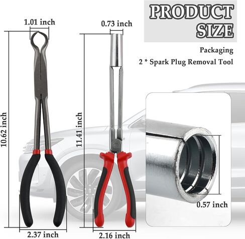 2PCS Sleeve & Round Spark Plug Tools Kit,Multi-functional Spark Plug Boot Removal Tool Set for Removing and Installing the Sparkplugs,Heavy Duty Sparks Plugs Wire Removal Tool in Kuwait