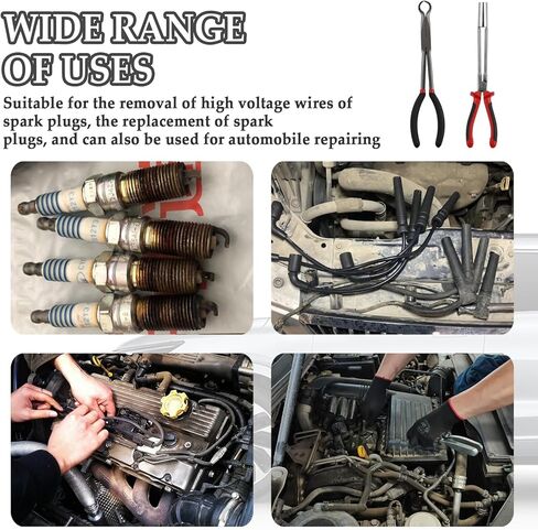 2PCS Sleeve & Round Spark Plug Tools Kit,Multi-functional Spark Plug Boot Removal Tool Set for Removing and Installing the Sparkplugs,Heavy Duty Sparks Plugs Wire Removal Tool in Kuwait
