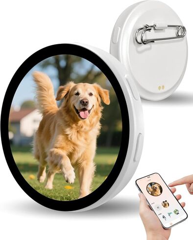 Anime Digital Badge Pin, Smart E-Badge with 1.7-inch HD Pixel Screen, Bluetooth-Enabled, Customizable GIFs & Images, Lightweight Cyberpin for Anime Fans in Kuwait