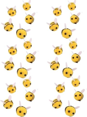 Essivox 10Pcs Decorative Felt Bumble Bees with Pom Poms, Mini Craft Figures for DIY Projects, Party Supplies in Kuwait