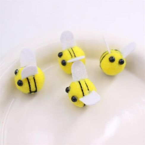 Essivox 10Pcs Decorative Felt Bumble Bees with Pom Poms, Mini Craft Figures for DIY Projects, Party Supplies in Kuwait
