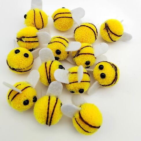 Essivox 10Pcs Decorative Felt Bumble Bees with Pom Poms, Mini Craft Figures for DIY Projects, Party Supplies in Kuwait