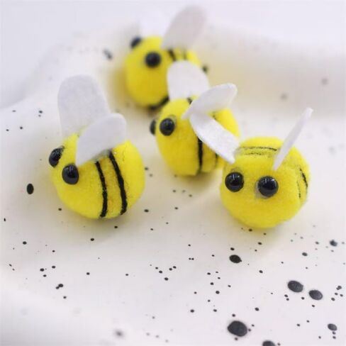 Essivox 10Pcs Decorative Felt Bumble Bees with Pom Poms, Mini Craft Figures for DIY Projects, Party Supplies in Kuwait