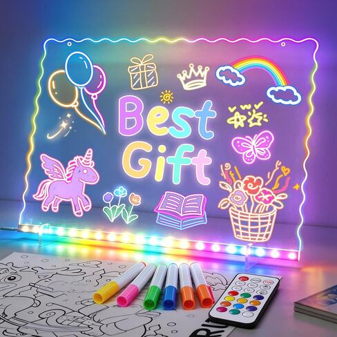 Ammonite Lumiboard LED Drawing Board, Battery Powered Doodle Board with Multiple Color Options, Lightweight Travel Art Kit for On-The-Go Creative Fun and Entertainment, Great Gift in Saudi Arabia