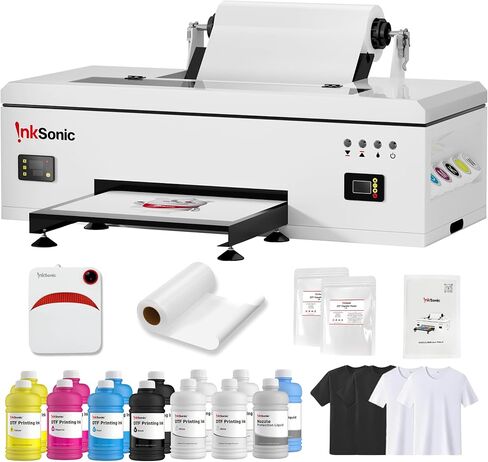 آلة طابعة InkSonic A3+ L1800 DTF، طابعة ملابس مباشرة إلى الأفلام مقاس 13 بوصة مع حزمة فرن، نظام تسخين مدمج وإمداد حبر CISS 3 في 1، سهلة البدء مع دعم على مدار الساعة طوال أيام الأسبوع، مثالية للشركات الصغيرة in Kuwait