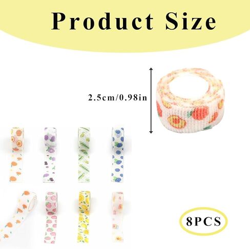 8 Rolls Colorful Self Adhesive Bandage Wrap, Self Adhering Bandage Wrap Nail Finger Protectors, No Residue Breathable Knitting Craft Tools, Protective Gear for Needlework Embroidery Style Item in Kuwait