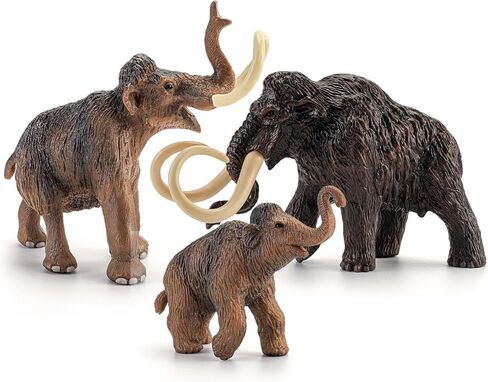 Totsmlie 3PCS 6" Woolly Mammoth Family Toy Figurines, Solid Prehistoric Animals Toys for Kids 3 4 5 6+, Educational Toy for Boys Girls, Suitable for Cake Decoration Kids Birthday Gifts Party Favors in Kuwait