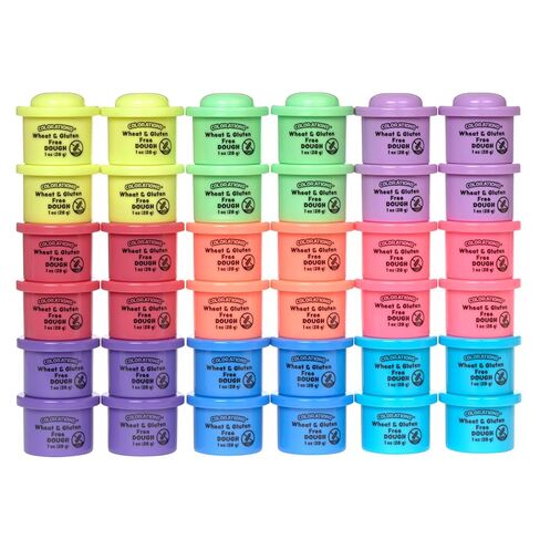 Colorations Wheat & Gluten Free Dough Variety Pack - Set of 36, 1 oz. Each - Assorted Colors - Sensory Play for Kids, Bulk Party Favors, Stocking and Easter Basket Stuffers in Kuwait