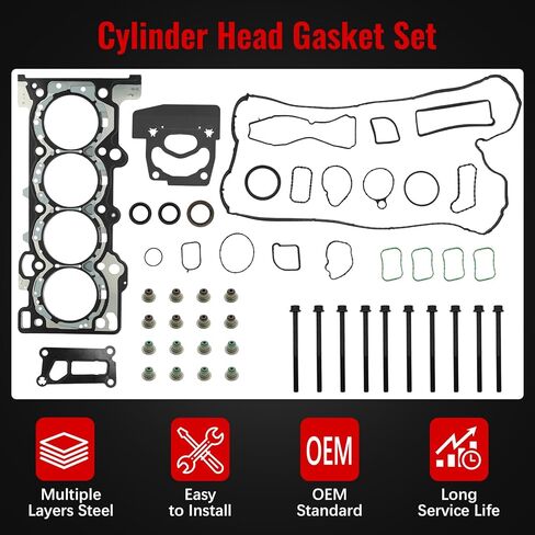 HGS4534 Head Gasket Kit with Head Bolts Fit for Ford Edge 2.0L 2015-2018, for Escape 2.0L 2017-2019, for Fusion 2.0 2017-2020, for Lincoln MKC MKZ 2.0L 2017-2020, Replace HS55387 in Kuwait