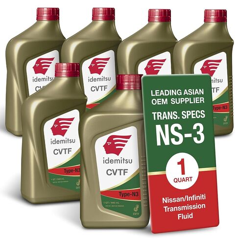 Idemitsu CVT Type N3 Transmission Fluid for Nissan Vehicles - 1 Quart, Pack of 6 | Specifically Formulated for NS-3 Specification | Anti-Wear Technology & Extended Fluid Life in Saudi Arabia