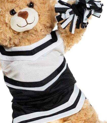 Black and White Cheerleader Uniform for 6 to 10 Inch Stuffed Animals Cheer Outfit Clothes for Plush Dolls, Teddy Bears, and Soft Toys for Kids Play, Dress-Up Costume, Fashion Accessory Gift in Kuwait