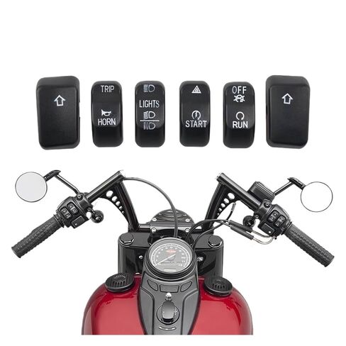 Motorcycle Part Left Right Switch Housings Cover 6 PCS Black Switch Button Cap in Kuwait