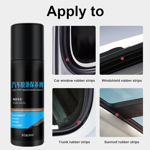 Rubber Seal Conditioner - UV Protection Shine Agent,Car Seal Crystal Refurbishing Agent,for Ceramic Interior Exterior Bumpers Dashboards Window Doors Car SUV Trucks Motorcycles in Kuwait
