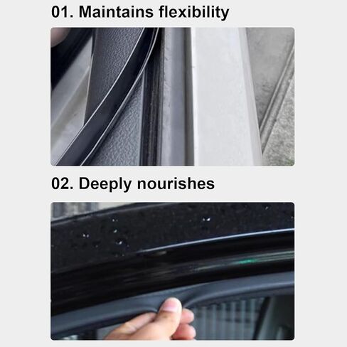 Rubber Seal Conditioner - UV Protection Shine Agent,Car Seal Crystal Refurbishing Agent,for Ceramic Interior Exterior Bumpers Dashboards Window Doors Car SUV Trucks Motorcycles in Kuwait