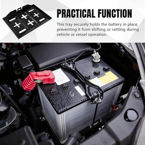 Battery Hold Down Tray, 11 Inch Corrosion-Resistant Metal Car Battery Tray Holder, Batteries Mounting Bracket, Batteries Storage Holder for Cars Boat Marine, Universal Car Accessories (Small) in Kuwait