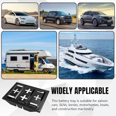 Battery Hold Down Tray, 11 Inch Corrosion-Resistant Metal Car Battery Tray Holder, Batteries Mounting Bracket, Batteries Storage Holder for Cars Boat Marine, Universal Car Accessories (Small) in Kuwait