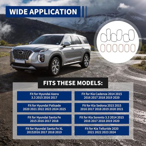 مجموعة حشية مشعب السحب العلوية والسفلية، متوافقة مع Hyundai Azera 3.3 2015-17 Palisade 2020-25 Santa Fe 2015-18، Kia Cadenza Sorento 3.3L Sedona Telluride، استبدل 29215-3CFA0 29215-3CFA1 in Kuwait