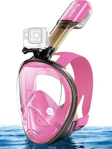 Greatever Full Face Snorkel Mask, Snorkeling Gear for Adults with Latest Dry Top Breathing System and Detachable Camera Mount, Foldable Snorkel Mask Adult, Snorkels Anti-Fog(Black Grenn, S/M) in Saudi Arabia