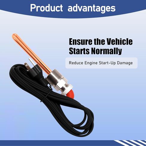 8605556 Heavy-Duty Engine Block Immersion Heater, Fit for Caterpillar, Detroit Diesel, Navistar International, Perkins, and Other Brands – 120V 1500W in Kuwait