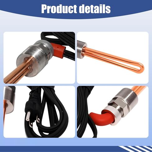 8605556 Heavy-Duty Engine Block Immersion Heater, Fit for Caterpillar, Detroit Diesel, Navistar International, Perkins, and Other Brands – 120V 1500W in Kuwait