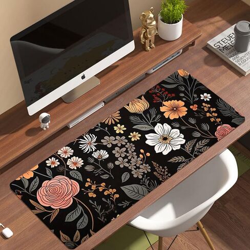 لوحة ماوس ألعاب كبيرة ممتدة، قاعدة مطاطية مضادة للانزلاق، سطح أملس مقاوم للماء، لوحة ماوس كبيرة لمحطة عمل المكتب المنزلي ولوحة المفاتيح، زهور نابضة بالحياة، 11.8 × 23.6 بوصة in Kuwait