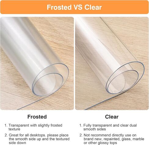 Clear Desk Mat, 35.4"x15.7" inch Large PVC Desk Protector Pad, Waterproof Non-Slip Round Edge Wipeable Writing Mat, Table Protector for Home Office in Kuwait