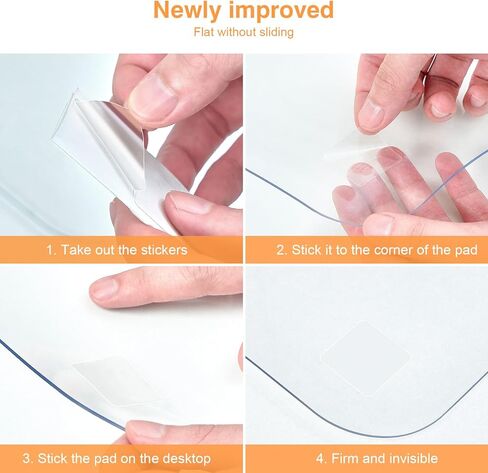 Clear Desk Mat, 35.4"x15.7" inch Large PVC Desk Protector Pad, Waterproof Non-Slip Round Edge Wipeable Writing Mat, Table Protector for Home Office in Kuwait