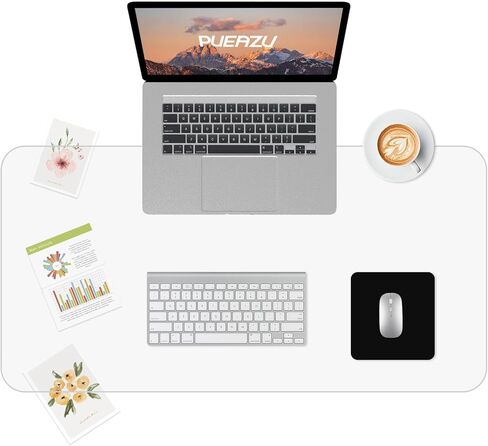 Clear Desk Mat, 35.4"x15.7" inch Large PVC Desk Protector Pad, Waterproof Non-Slip Round Edge Wipeable Writing Mat, Table Protector for Home Office in Kuwait