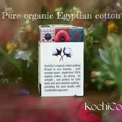 Kochico S980-0100 خيط قطني لخياطة اللحف اليدوية - 350 ياردة، أبيض - خيط قوي وناعم ومنخفض الوبر لمشاريع خياطة اللحف اليدوية in Kuwait