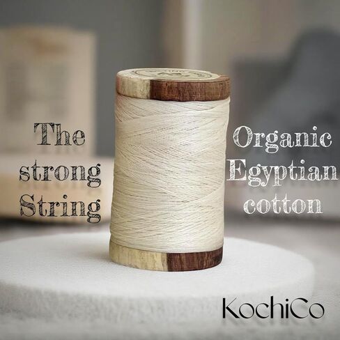 Kochico S980-0100 خيط قطني لخياطة اللحف اليدوية - 350 ياردة، أبيض - خيط قوي وناعم ومنخفض الوبر لمشاريع خياطة اللحف اليدوية in Kuwait