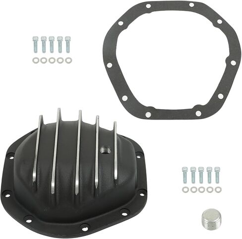 غطاء تفاضلي خلفي من الألومنيوم الأسود مع حشية واستبدال قابس التصريف لـ 44 10-Bolt SPC4909BKKIT in Kuwait
