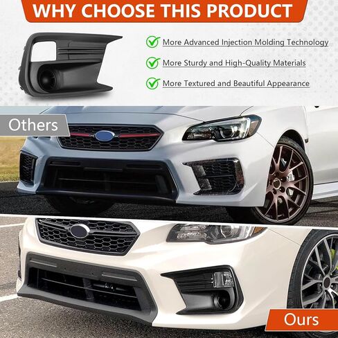 غطاء ضوء الضباب لملحقات Subaru WRX & WRX STI 2018-2021، إطار غطاء ضوء الضباب الأمامي المصد الأمامي بديل مباشر لإطار مصباح الضباب وجوانب الركاب والسائق 57731VA360 & 57731VA370 in Kuwait