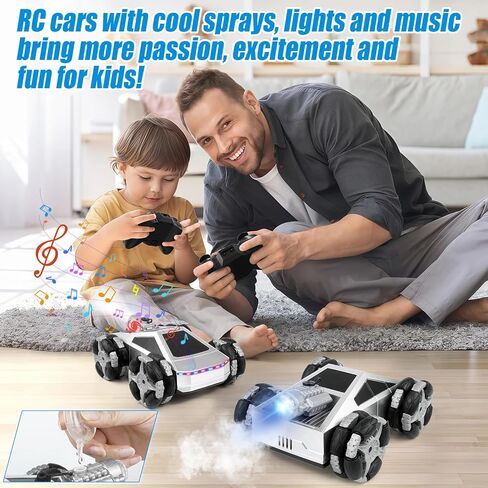 Remote Control Car,RC Cars for Boys 4-7 8-12, 4WD High Speed All Terrain Remote Control Monster Truck, 1:16, 2.4GHZ Monster Truck Toy with LED Lights & Spray,Kids Christmas Birthday Gift for Boys in Kuwait