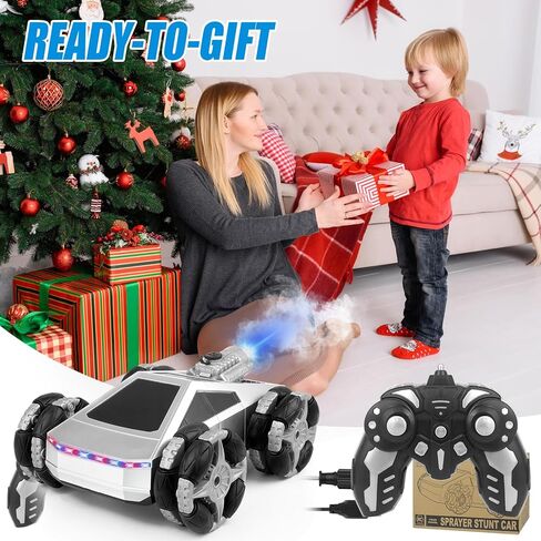 Remote Control Car,RC Cars for Boys 4-7 8-12, 4WD High Speed All Terrain Remote Control Monster Truck, 1:16, 2.4GHZ Monster Truck Toy with LED Lights & Spray,Kids Christmas Birthday Gift for Boys in Kuwait