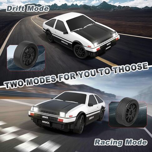سيارة RC Drift، سيارة تحكم عن بعد 1:24 للأطفال مع أضواء LED، إطارات انجراف إضافية، 25 كم/ساعة 4WD عالية السرعة RC سيارات السباق الرياضية فكرة هدية للبالغين الأولاد والبنات والأطفال in Kuwait