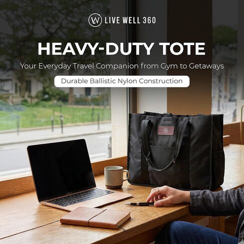 Live Well 360 Best Premium Gym Tote Bag Made from Ballistic Nylon - Multiple Compartments & Durable Material for Perfect Fitness and Athletic Tote Bag, Diaper Bag, Work Bag in Saudi Arabia