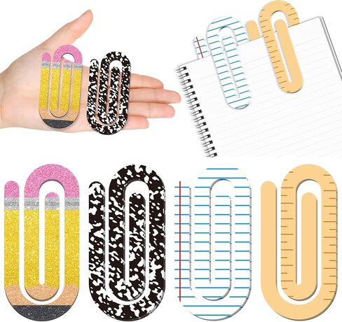 12 Pcs Teacher Acrylic Jumbo Paper Clips Teacher Appreciation Gifts 4 Inch Graduation Paperclip Bookmark for Notebook Pagination Mark Back to School Supplies End of The Year Student Office Classroom in Kuwait