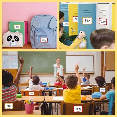 3 Colors Name Tag Stickers, 2'' x 3'', 240 PCS Colorful Border Name Tags with Holographic Stars, Self-Adhesive Writable Name Labels for Classroom, School, Church, Office, Gatherings and Home in Kuwait
