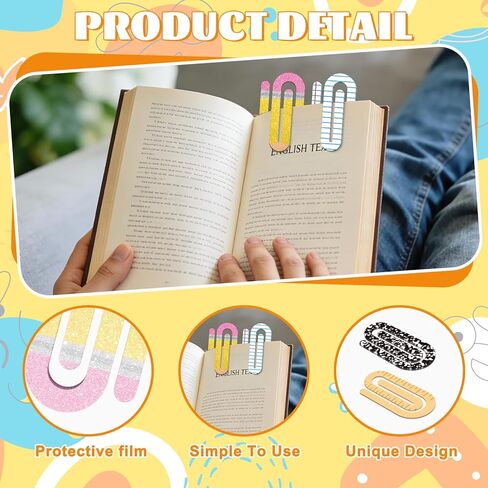 12 Pcs Teacher Acrylic Jumbo Paper Clips Teacher Appreciation Gifts 4 Inch Graduation Paperclip Bookmark for Notebook Pagination Mark Back to School Supplies End of The Year Student Office Classroom in Kuwait
