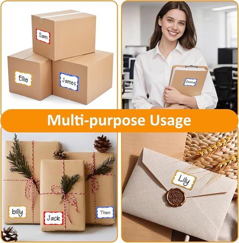 3 Colors Name Tag Stickers, 2'' x 3'', 240 PCS Colorful Border Name Tags with Holographic Stars, Self-Adhesive Writable Name Labels for Classroom, School, Church, Office, Gatherings and Home in Kuwait