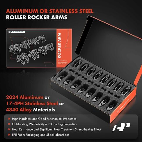 A-Premium 16Pcs Stainless Steel Engine Roller Rocker Arms with Needle Bearings Compatible with Chevy BBC 454, 1.8 Ratio, 7/16" Studs in Kuwait