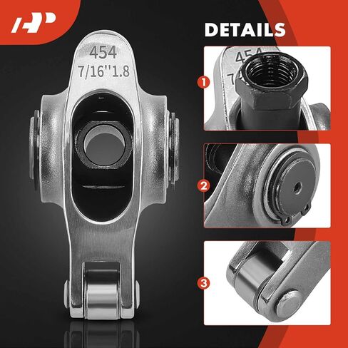 A-Premium 16Pcs Stainless Steel Engine Roller Rocker Arms with Needle Bearings Compatible with Chevy BBC 454, 1.8 Ratio, 7/16" Studs in Kuwait