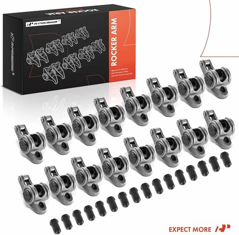 A-Premium 16Pcs Stainless Steel Engine Roller Rocker Arms with Needle Bearings Compatible with Chevy BBC 454, 1.8 Ratio, 7/16" Studs in Kuwait
