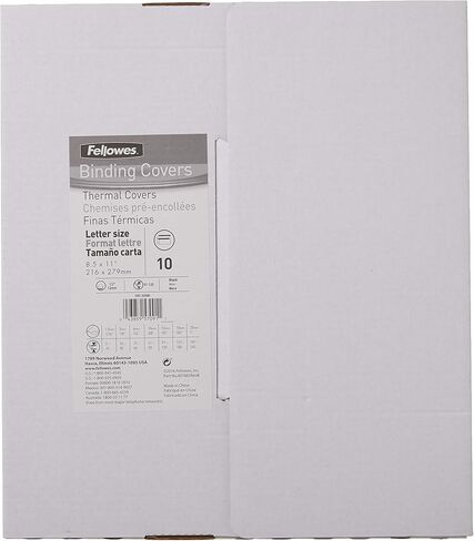 Fellowes 5256601 Binding Thermal Presentation Covers, 1/2 Inch, Black, 10 Folders up to 120 sheets (52566) in Kuwait